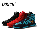 New Men Professional Boxing Wrestling Shoes Rubber Outsole Breathable Combat Sneakers Lace-up Training Fighting Boots