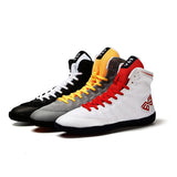 2019 Men Boxing Shoes Rubber Outsole Breathable Wrestling Shoes Male Wrestling Costume Black White Shoes for Wrestling