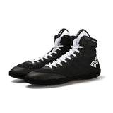 2019 Men Boxing Shoes Rubber Outsole Breathable Wrestling Shoes Male Wrestling Costume Black White Shoes for Wrestling