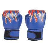 1 pair Kids Children Boxing Gloves Professional Flame Mesh Breathable PU Leather Flame Gloves Sanda Boxing Training Glove