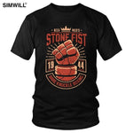 Men Stone Fist Boxing T-Shirt Personality Retro Anung Un Rama Graphic Print T Shirt Short Sleeved Pure Cotton Summer Tee Apparel