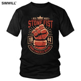 Men Stone Fist Boxing T-Shirt Personality Retro Anung Un Rama Graphic Print T Shirt Short Sleeved Pure Cotton Summer Tee Apparel