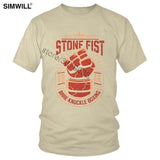 Men Stone Fist Boxing T-Shirt Personality Retro Anung Un Rama Graphic Print T Shirt Short Sleeved Pure Cotton Summer Tee Apparel