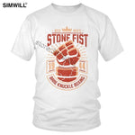 Men Stone Fist Boxing T-Shirt Personality Retro Anung Un Rama Graphic Print T Shirt Short Sleeved Pure Cotton Summer Tee Apparel