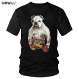 Handsome Boxing Bulldog Killer Dog T Shirts Men Graphic Print Cotton T-shirts Crew Neck Short Sleeve Slim Fit Tee Funny Apparel