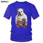 Handsome Boxing Bulldog Killer Dog T Shirts Men Graphic Print Cotton T-shirts Crew Neck Short Sleeve Slim Fit Tee Funny Apparel