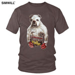 Handsome Boxing Bulldog Killer Dog T Shirts Men Graphic Print Cotton T-shirts Crew Neck Short Sleeve Slim Fit Tee Funny Apparel