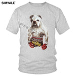 Handsome Boxing Bulldog Killer Dog T Shirts Men Graphic Print Cotton T-shirts Crew Neck Short Sleeve Slim Fit Tee Funny Apparel