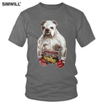 Handsome Boxing Bulldog Killer Dog T Shirts Men Graphic Print Cotton T-shirts Crew Neck Short Sleeve Slim Fit Tee Funny Apparel