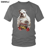 Handsome Boxing Bulldog Killer Dog T Shirts Men Graphic Print Cotton T-shirts Crew Neck Short Sleeve Slim Fit Tee Funny Apparel