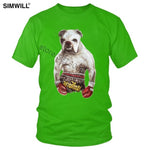 Handsome Boxing Bulldog Killer Dog T Shirts Men Graphic Print Cotton T-shirts Crew Neck Short Sleeve Slim Fit Tee Funny Apparel