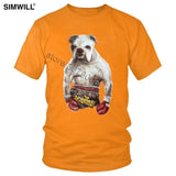 Handsome Boxing Bulldog Killer Dog T Shirts Men Graphic Print Cotton T-shirts Crew Neck Short Sleeve Slim Fit Tee Funny Apparel