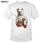 Handsome Boxing Bulldog Killer Dog T Shirts Men Graphic Print Cotton T-shirts Crew Neck Short Sleeve Slim Fit Tee Funny Apparel