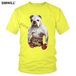 Handsome Boxing Bulldog Killer Dog T Shirts Men Graphic Print Cotton T-shirts Crew Neck Short Sleeve Slim Fit Tee Funny Apparel