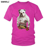 Handsome Boxing Bulldog Killer Dog T Shirts Men Graphic Print Cotton T-shirts Crew Neck Short Sleeve Slim Fit Tee Funny Apparel