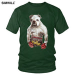 Handsome Boxing Bulldog Killer Dog T Shirts Men Graphic Print Cotton T-shirts Crew Neck Short Sleeve Slim Fit Tee Funny Apparel