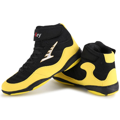 Men Breathable Boxing Wrestling Shoes Women Training Fighting Boots Martial Arts Shoes Rubber Outsole Powerlifting Shoes HW215