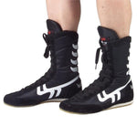 Men Women Boxing Wrestling Shoes Cow Muscle Outsole Breathable Combat Sneakers Lace Up Boots Boxing Shoes Size 35-46