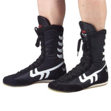 Men Women Boxing Wrestling Shoes Cow Muscle Outsole Breathable Combat Sneakers Lace Up Boots Boxing Shoes Size 35-46