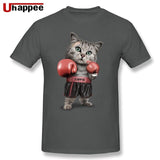 Tee Shirts Lovely BOXINGer CAT Team Urban Tees Man Short Sleeves Low Price Brand Unique Apparel