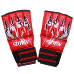 1Pair Men Half Finger Sandbag Gloves MMA Karate UFC Guantes De box Kick Boxing Luva De Boxe Boxing Leather Jumelle