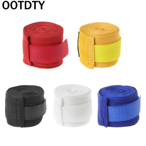 OOTDTY Cotton Boxing Bandage Wrist Wraps Combat Protect Boxing Sport Kickboxing Muay Thai Handwraps Training Gloves 2.5M